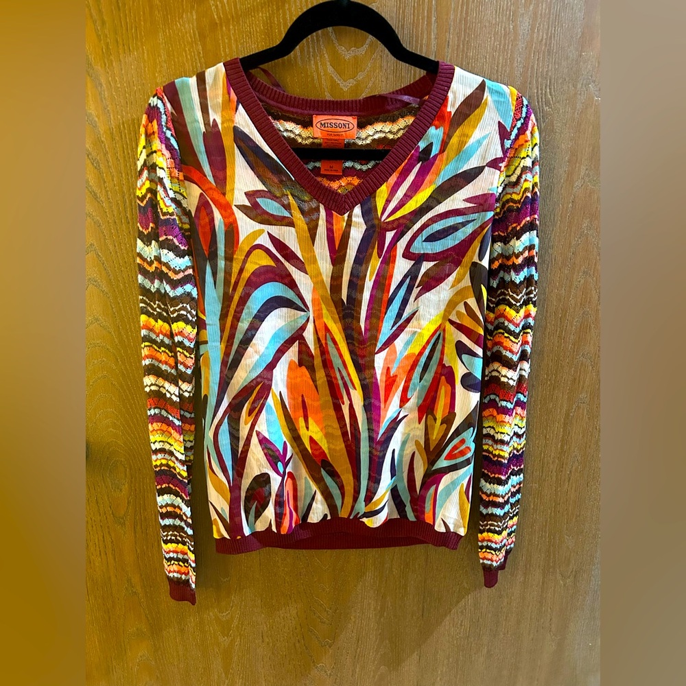 Missoni for Target- Colorful Chiffon Front Knit Sweater
